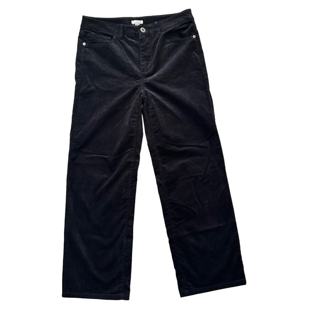 J. Jill‎ Black Luxe Velveteen Straight Leg velvet Pants - 8P, 8 Petite